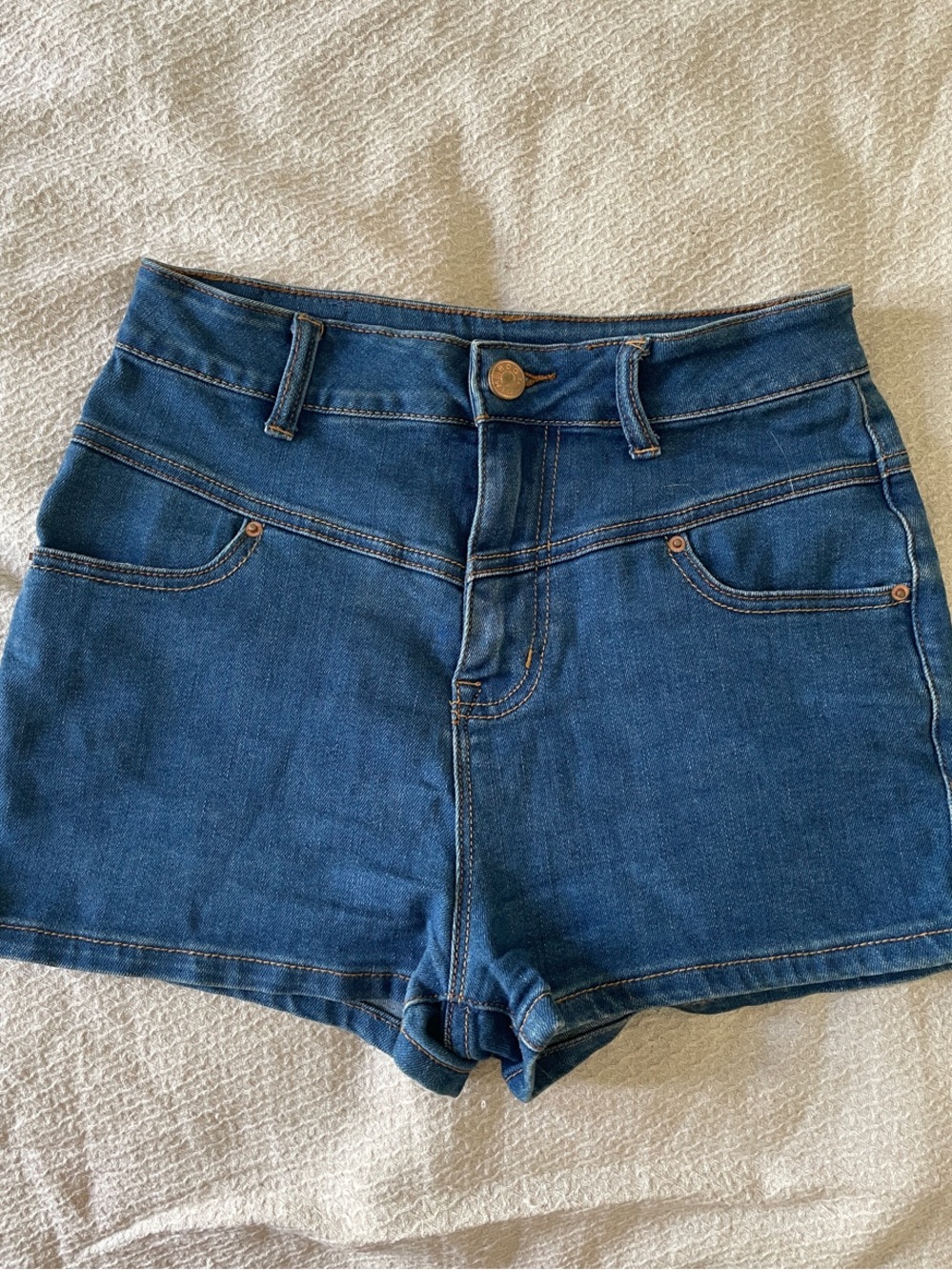 BDG Dark Blue High-Waist Denim Shorts